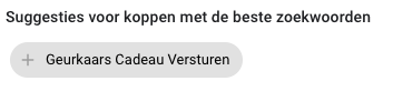 Zoekwoorden suggesties